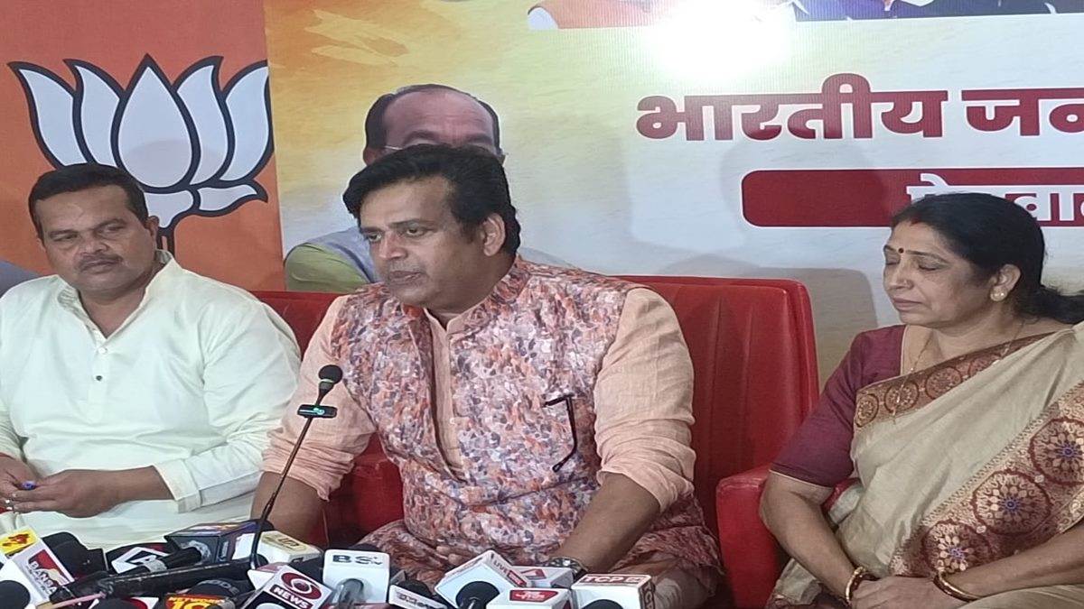 chhattisgarh raipur  ' भोजपुरी एक्टर रवि किशन बोले- कांग्रेस ने छत्तीसगढ़ को बर्बाद किया